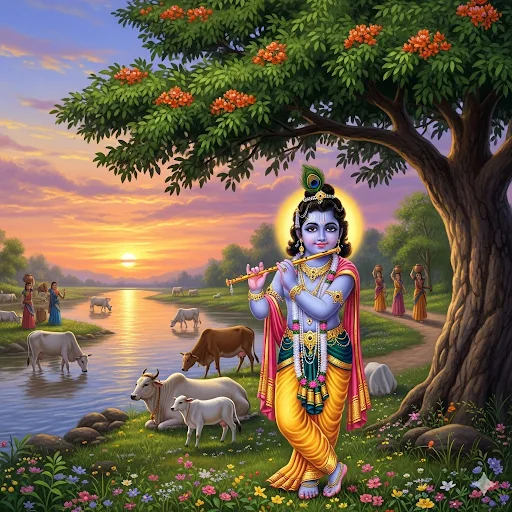 Radhe Krishna Bag to Carry Spiritual Books and Garland Also Embroidery Japa Bag