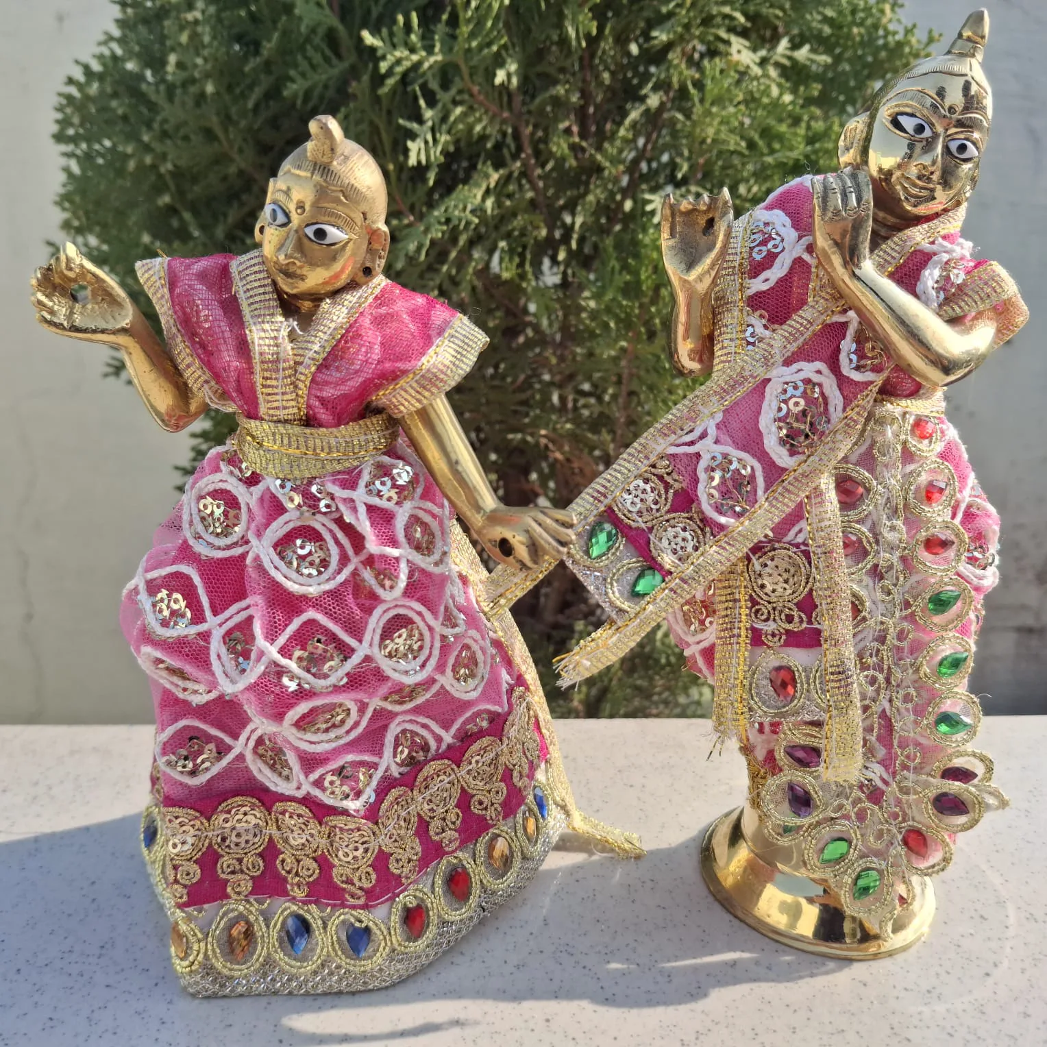 Buy Pure Radha Krishna Brass Murti Dress for 19cm Idol