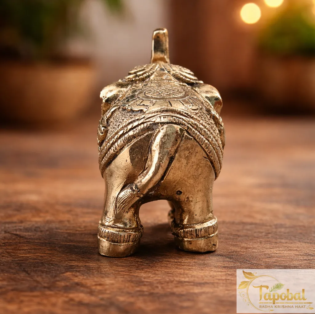 Buy Brass Elephant Statue For Home Décor & Gift Showpiece 2.3 inch