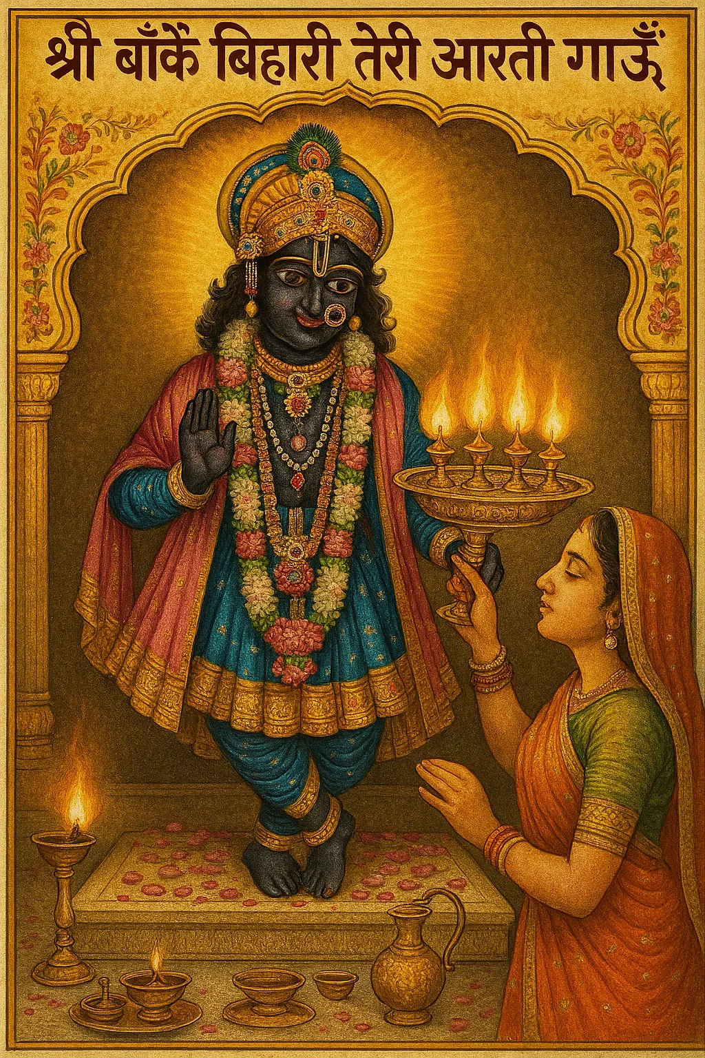 बांके बिहारी तेरी आरती गाऊं – कृष्ण भजन लिरिक्स